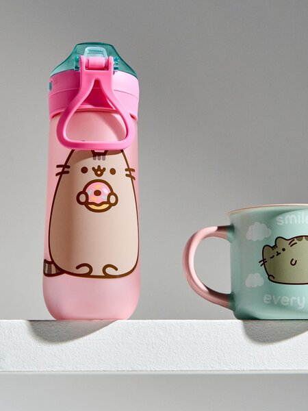 Sinsay - Fľaša na vodu s rúčkou a slamkou Pusheen the Cat - viacfarebná