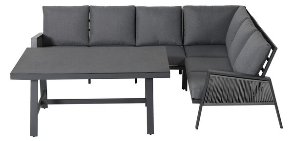 TERASOVÁ SEDACIA SÚPRAVA 4-dielne, kov, plast, textil Amatio - Série záhradného nábytku
