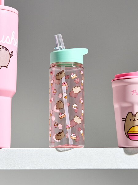 Sinsay - Fľaša na vodu s rúčkou a slamkou Pusheen the Cat - viacfarebná