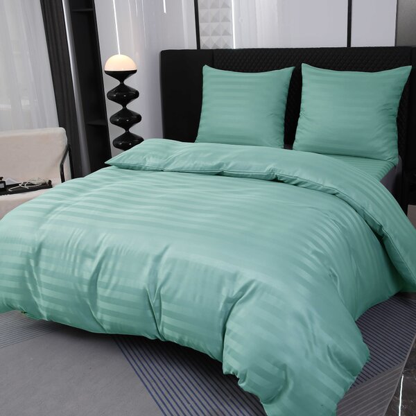 Hotelové obliečky z mikrovlákna JASMINE mentolové - prúžok 2 cm Rozmer obliečky: 70 x 90 cm | 140 x 200 cm