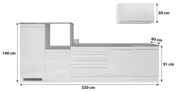 KUCHYNSKÝ BLOK BEZ SPOTREBIČO 320 cm Respekta - Online Only kuchyne, Online Only