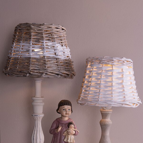 Ratanové tienidlo na lampu - Ø 23 * 17 cm / E27 - Clayre & Eef