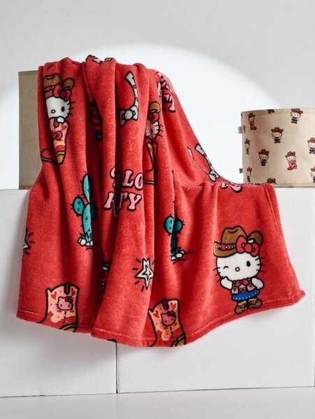 Sinsay - Deka s kovbojským motívom Hello Kitty - červená