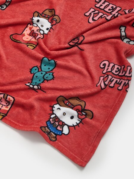 Sinsay - Deka s kovbojským motívom Hello Kitty - červená