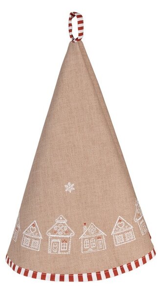 Okrúhla utierka s perníkovými chalúpkami Gingerbread Bliss - Ø 80 cm - Clayre & Eef