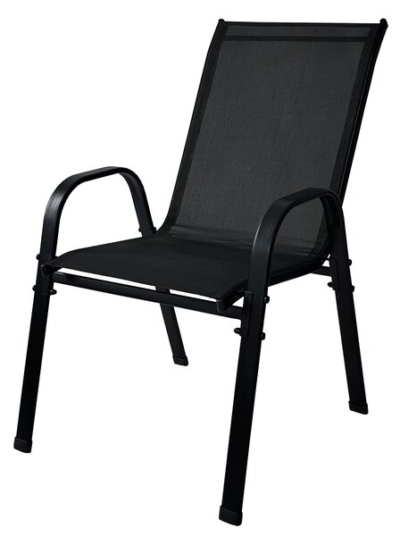 TRENDIE Záhradné stoličky sada 6ks čierne