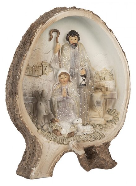 Béžová vianočná dekorácia Betlehem Nativity Scene - 14*5*19 cm - Clayre & Eef
