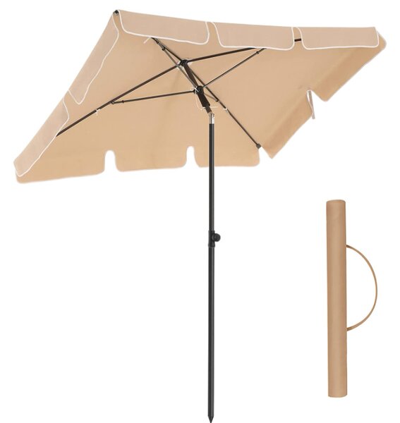 SONGMICS Zahradní slunečník s ochranným obalem Royal 200x125 cm béžový