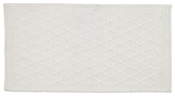 Izbový koberec krémovobiely vlnený s viskózou 80 x 150 cm obdĺžnikový ručne tkaný koberec boho