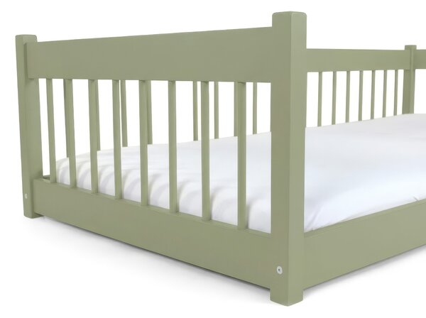 Wilsondo Detská drevená montessori posteľ 180x80 Lesanka - olivová