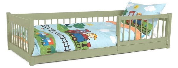 Wilsondo Detská drevená montessori posteľ 180x80 Lesanka - olivová