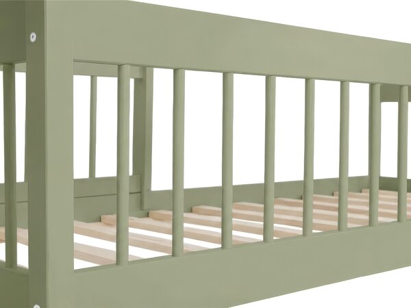Wilsondo Detská drevená posteľ s úložným priestorom 180x80 Lesanka - olivová