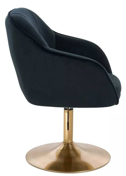 LuxuryForm DESIGN Stolička AVOLA VELUR na zlatom tanieri - čierna