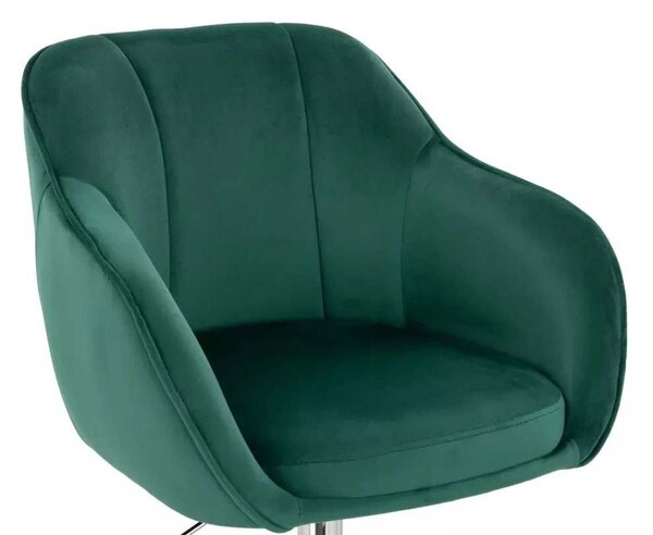 LuxuryForm DESIGN Stolička AVOLA VELUR na čiernom tanieri - zelená