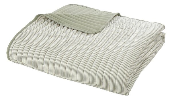 Zelený prešívaný pléd 220x230 cm Stripe – Catherine Lansfield