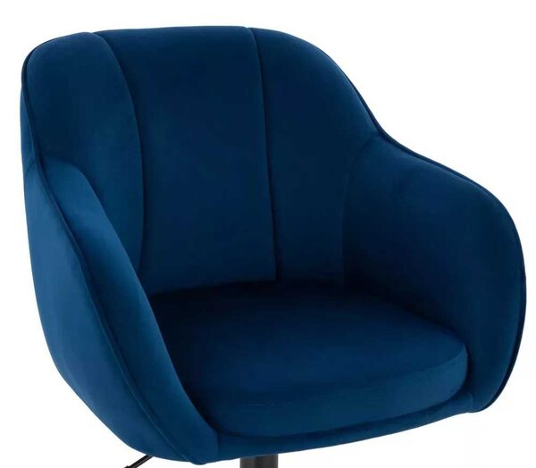 LuxuryForm DESIGN Stolička AVOLA VELUR na striebornom tanieri - modrá