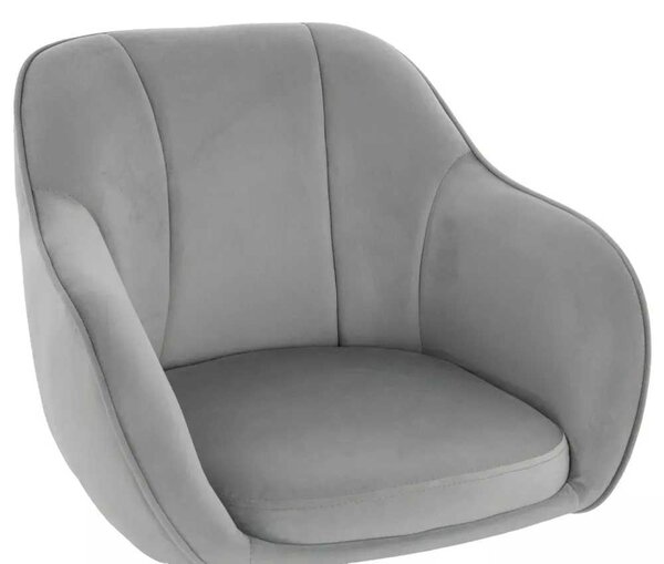 LuxuryForm DESIGN Stolička AVOLA VELUR na striebornom kríži - svetlo šedá
