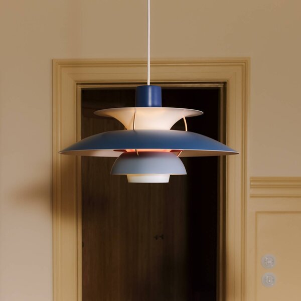 Louis Poulsen PH 5 dizajnérska závesná lampa modrá, Modrá, Obývacia izba / jedáleň, Hliník, Dizajn, Závesné svietidlo
