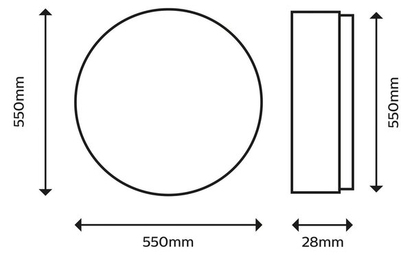 Stropná lampa Philips SuperSlim 2 700K Ø54cm čierna, Čierna, Pracovňa / Kancelária, kov, Závesné svietidlo