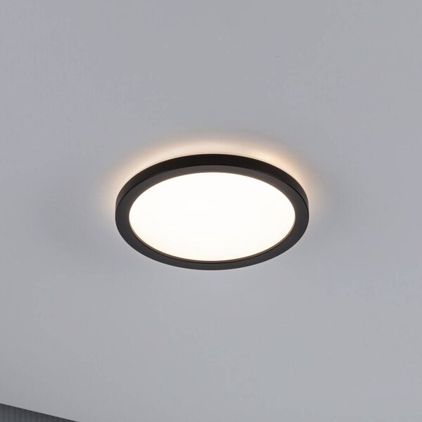 Paulmann Atria Shine Panel on/off čierny 830 Ø19cm, Čierna, Obývacia izba / jedáleň, Plast, Moderný, Stropné svetlo