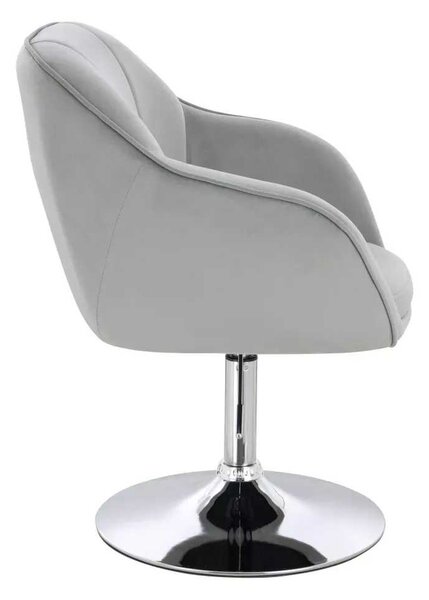 LuxuryForm DESIGN Stolička AVOLA VELUR na striebornom tanieri - svetlo šedá