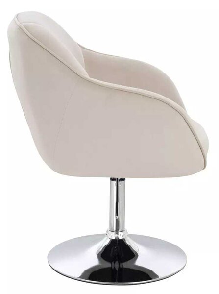 LuxuryForm DESIGN Stolička AVOLA VELUR na striebornom tanieri - krémová