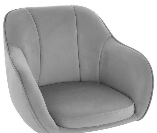 LuxuryForm DESIGN Stolička AVOLA VELUR na striebornom tanieri - svetlo šedá