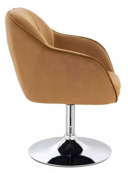 LuxuryForm DESIGN Stolička AVOLA VELUR na striebornom tanieri - medová