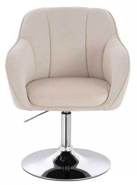 LuxuryForm DESIGN Stolička AVOLA VELUR na striebornom tanieri - krémová