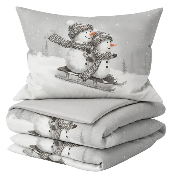 3D obliečky z Renforcé bavlny FROSTY sivé, 100% bavlna Rozmer obliečky: 80 x 80 cm | 135 x 200 cm