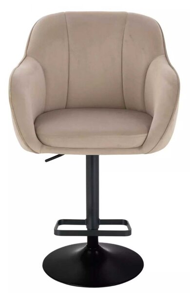 LuxuryForm DESIGN Barová stolička AVOLA VELUR na čiernom tanieri - latte