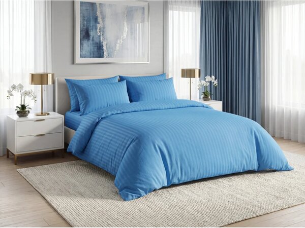 Hotelové obliečky z mikrovlákna JASMINE PURE svetlomodré - prúžok 1 cm Rozmer obliečky: 70 x 90 cm | 140 x 200 cm