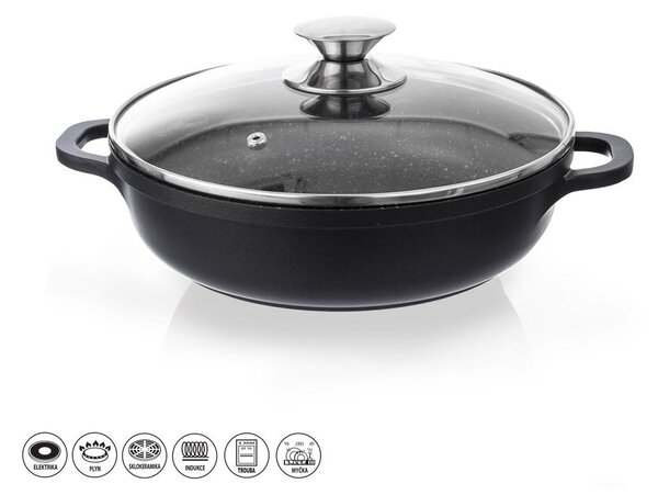 Kastról s nepriľnavým povrchom Pfluon Granit so sklenenou pokrievkou Orion Grande, ⌀ 24 cm