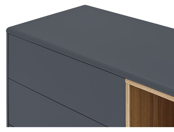 Tmavosivá nízka komoda 180x76 cm Corvo - Teulat