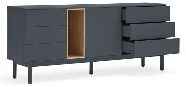 Tmavosivá nízka komoda 180x76 cm Corvo - Teulat