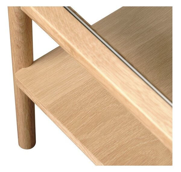 Sklenený konferenčný stolík v prírodnej farbe 60x120 cm Elba – Unique Furniture