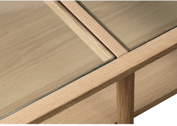 Sklenený konferenčný stolík v prírodnej farbe 60x120 cm Elba – Unique Furniture