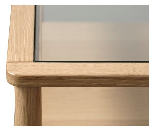 Sklenený konferenčný stolík v prírodnej farbe 60x120 cm Elba – Unique Furniture