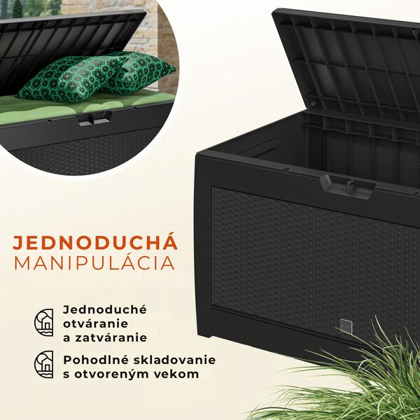 Odkladací box RATO, 310l, 119x48x60cm, antracitová Prosperplast
