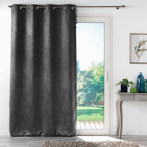 Antracitový zamatový zatemňovací záves 135x280 cm Melodie – douceur d'intérieur
