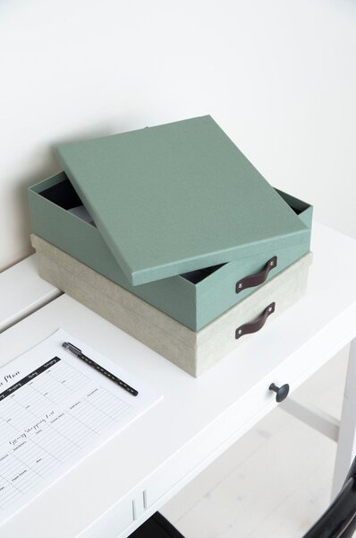 Zelený kartónový organizér na dokumenty Oskar Canvas Paper Laminate – Bigso