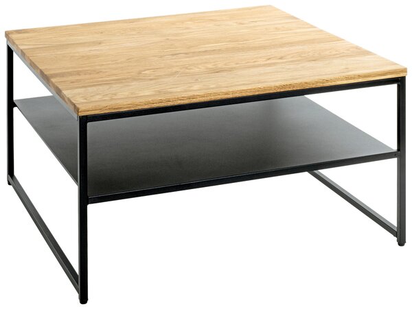KONFERENČNÝ STOLÍK, čierna, farba duba, drevo, kov, 70/70/40 cm - Stolíky do obývačky, Online Only