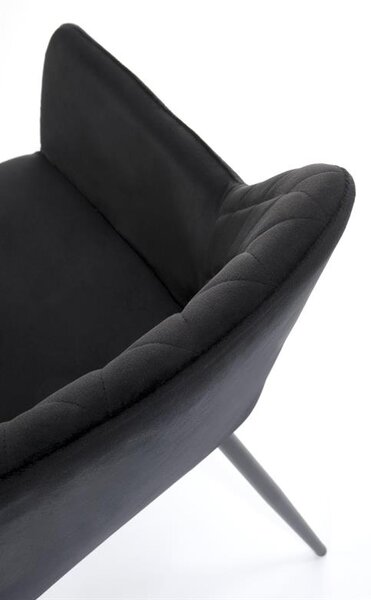 Halmar K558 jedálenská stolička, látka velvet, čierna