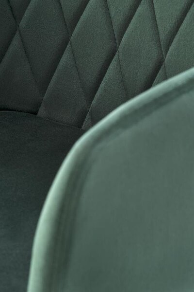 Halmar K558 jedálenská stolička, látka velvet, tmavozelená