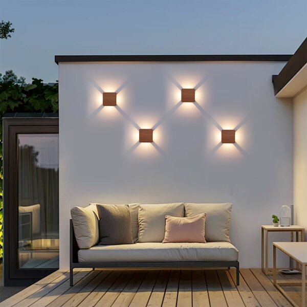 Brilagi - LED vonkajšie nástenné svietidlo QUADRAY LED/6W/230V v dekore dreva IP54