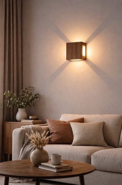 Brilagi - LED vonkajšie nástenné svietidlo QUADRAY LED/6W/230V v dekore dreva IP54