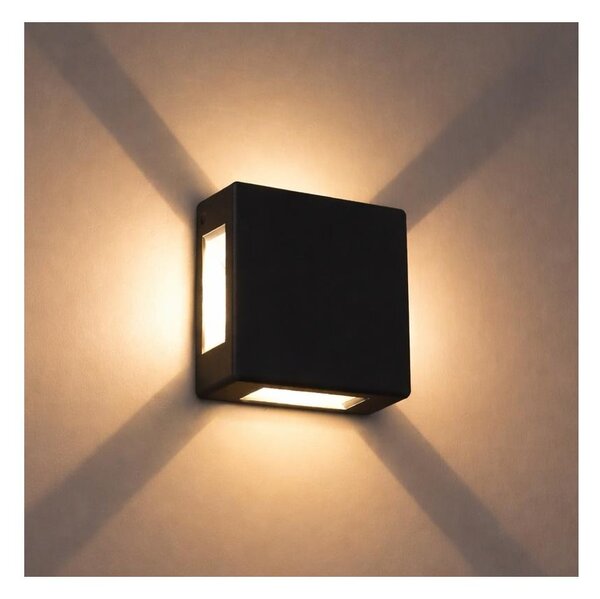Brilagi - vonkajšie nástenné LED svietidlo QUADRAY LED/6W/230V čierne IP54