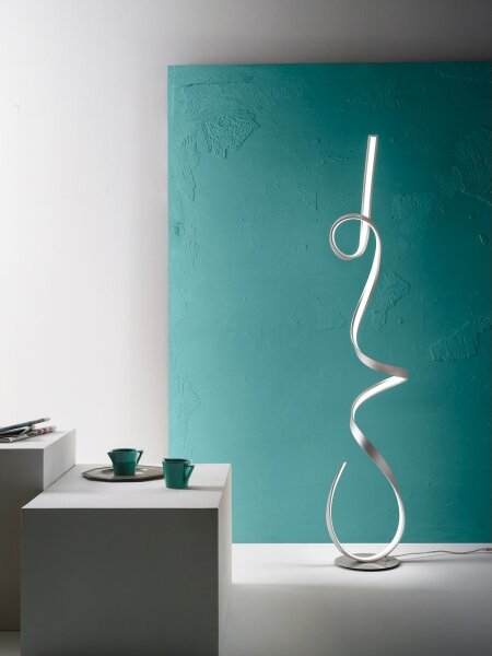 Ondaluce - LED stmievateľná stojacia lampa LUMEN LED/30W/230V 160 cm strieborná