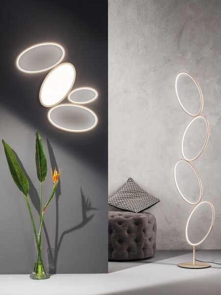 Ondaluce - LED stmievateľné stropné svietidlo RICE LED/34W/230V 45x80 cm zlaté