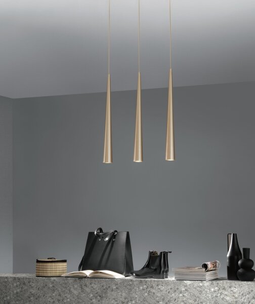 Ondaluce - Závesné svietidlo s lankom NOA 1xGU10/20W/230V priemer 5,5 cm zlaté